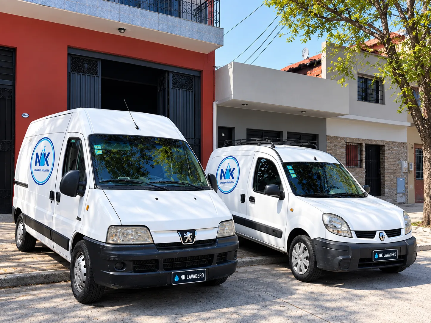 Flota propia de vehículos de reparto de Lavadero Industrial NK